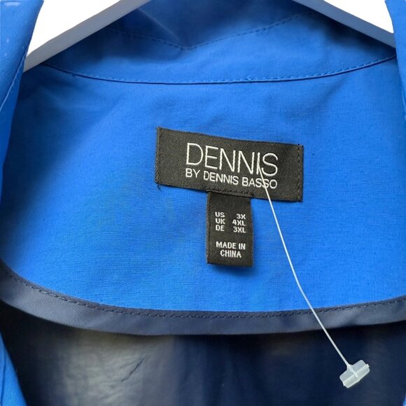 DENNIS BASSO Peacoat Plus Size 3X Blue Womens Jacket Raincoat Preppy Nautical - Picture 5 of 12